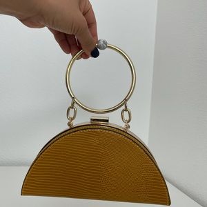 Topshop Yellow Mustard clutch bag with strap